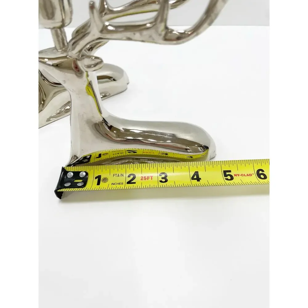 Target Reindeer Candelabra Candles Sliver Stick Holder Holds 3 Christmas Set